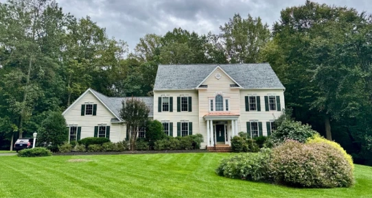 Close-up of new architectural shingles on an Annapolis MD roof repair